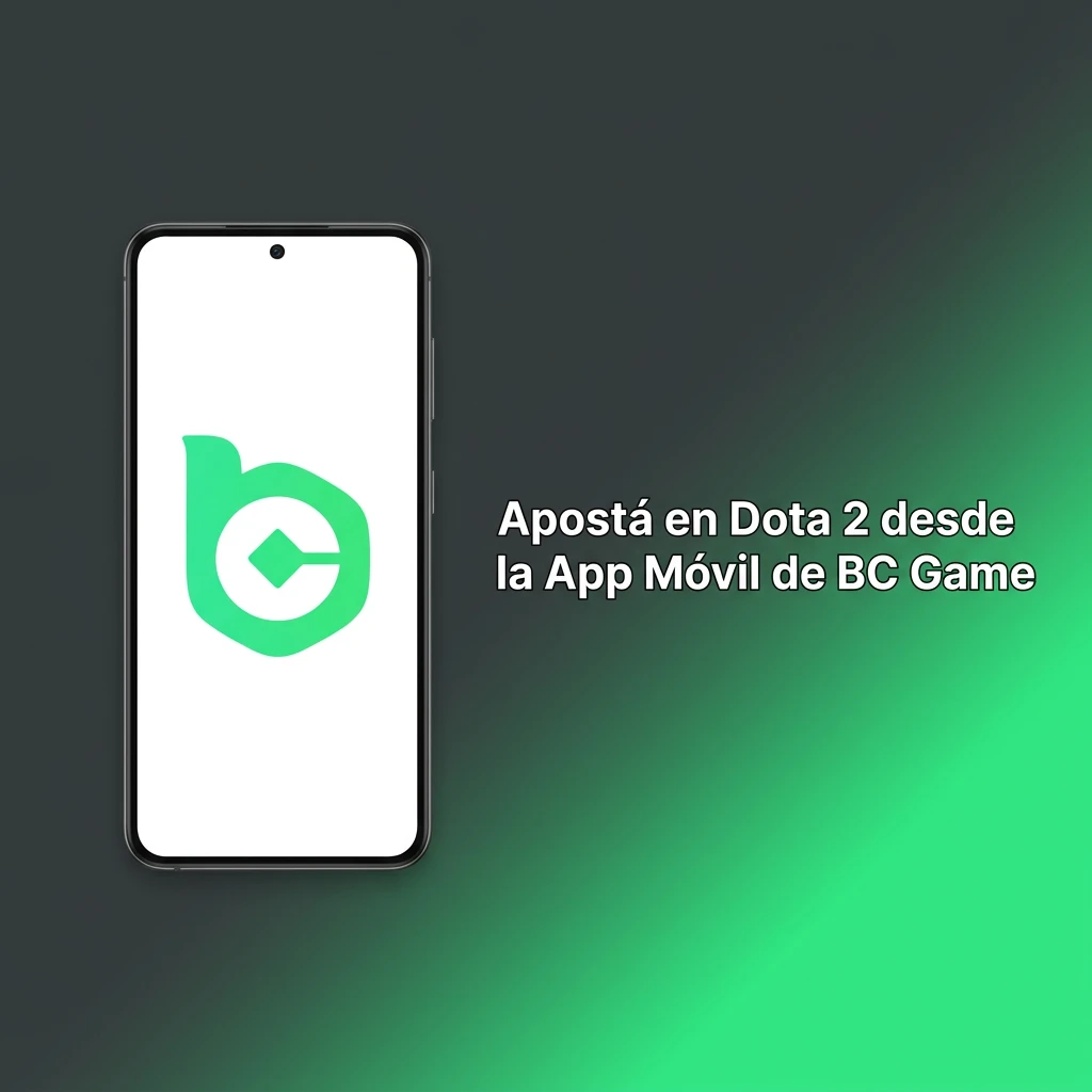 BC Game mobile app interface showing Dota 2 sports betting section with live odds and esports markets