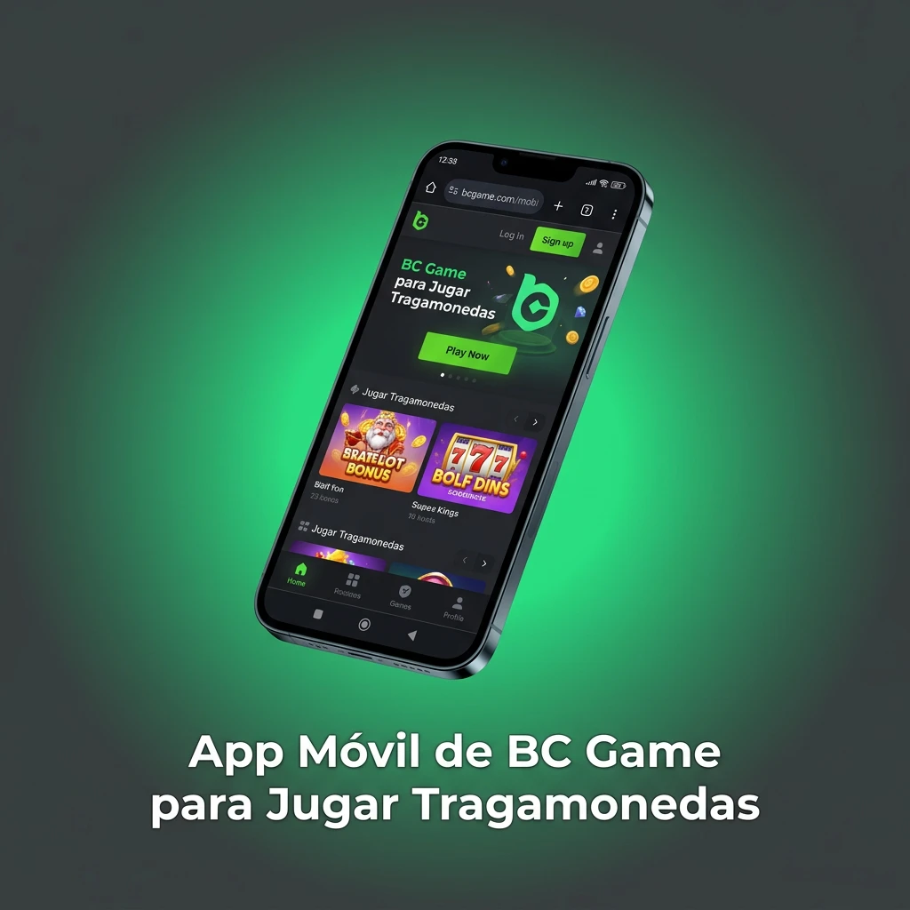 BC Game mobile app interface showing slot games on a smartphone with smooth touch navigation for iOS and Android