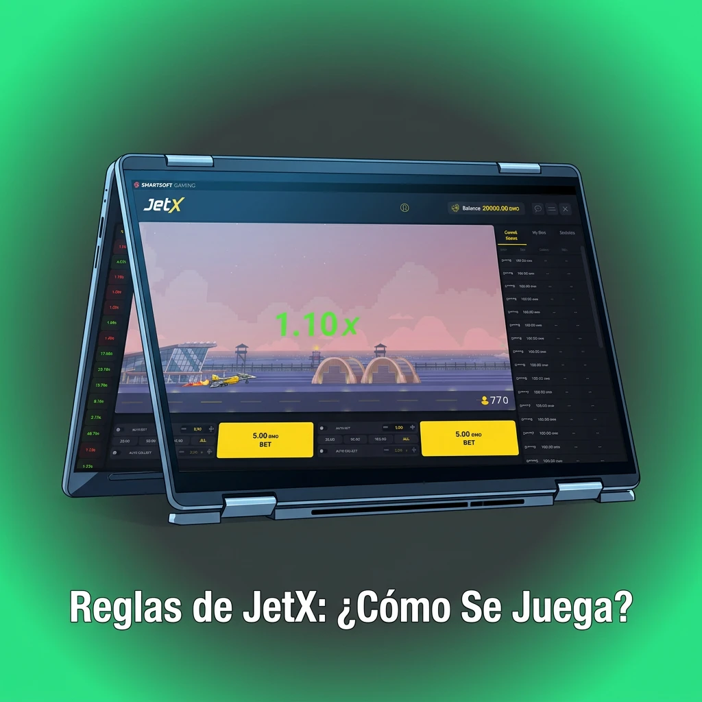Jet flying upward with rising multiplier display showing JetX crash game mechanics and cash-out button