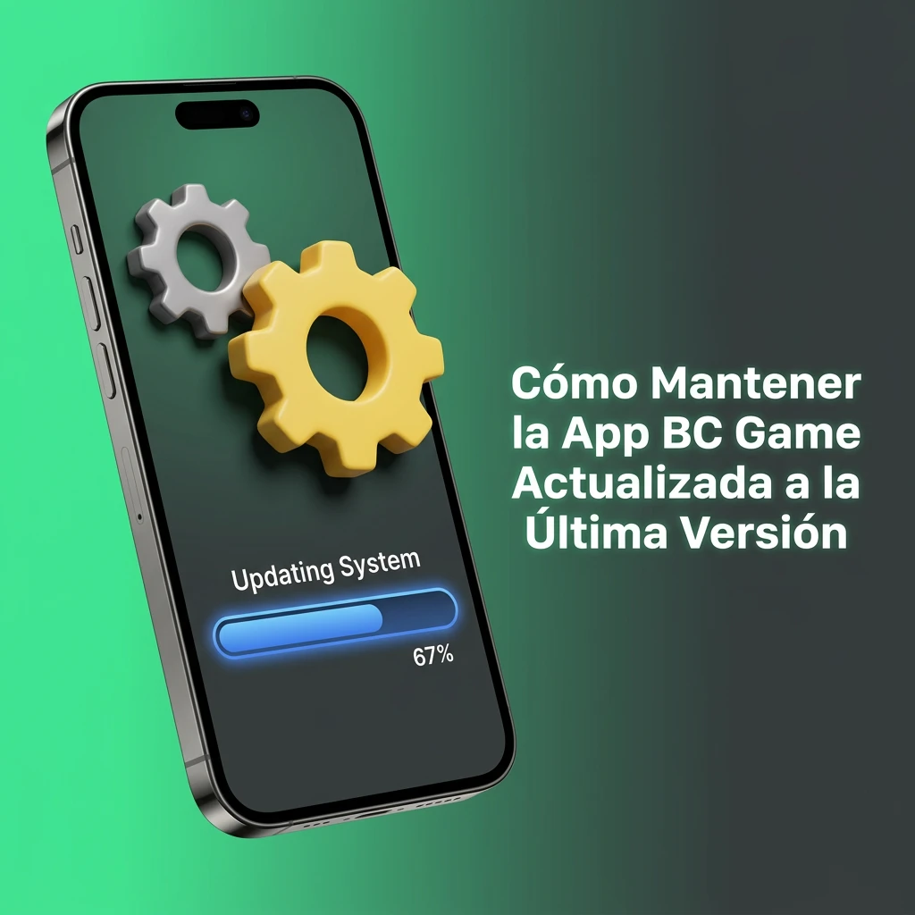 Smartphone screen showing BC Game PWA auto-updating with latest version notification and app interface