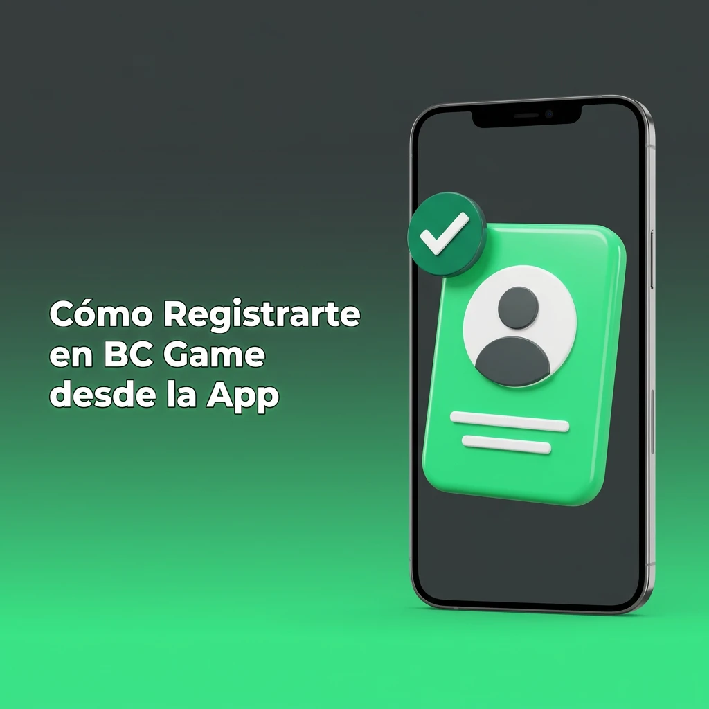 Mobile app registration screen for BC Game showing sign-up steps on Android or iOS device