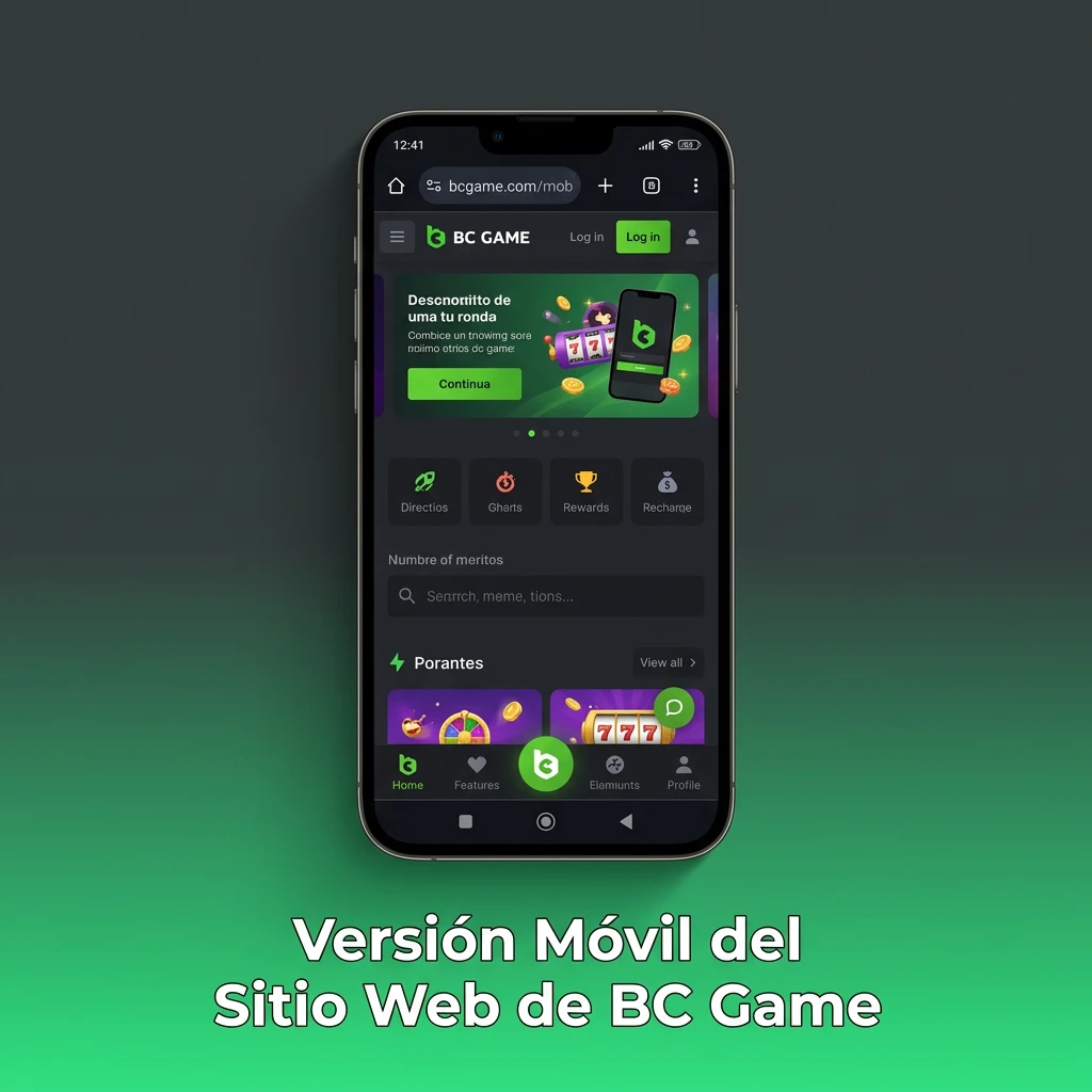 BC Game sitio web móvil optimizado para smartphones y tabletas, con casino en vivo y apuestas deportivas.